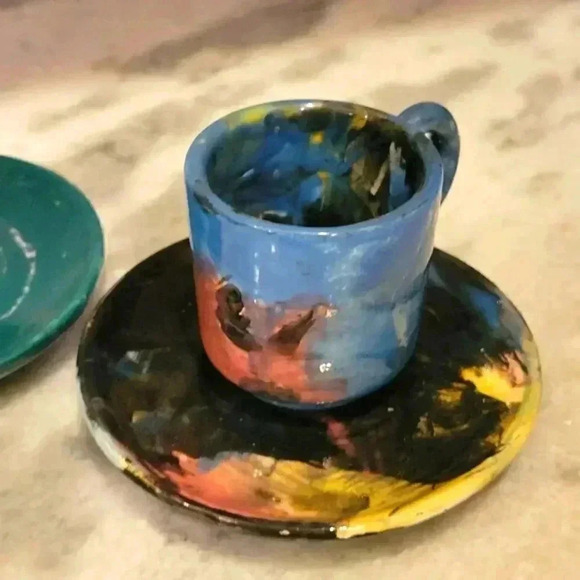 Artistic Cup Set | for Arabic/Turkish Coffee or Espresso | multi color - Picture 5 of 6